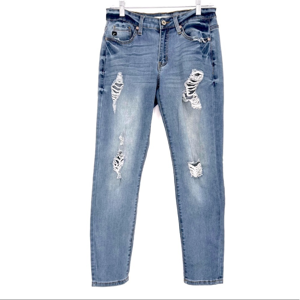 KanCan Boyfriend Jeans Destroyed Denim Holey Knees KC6107L